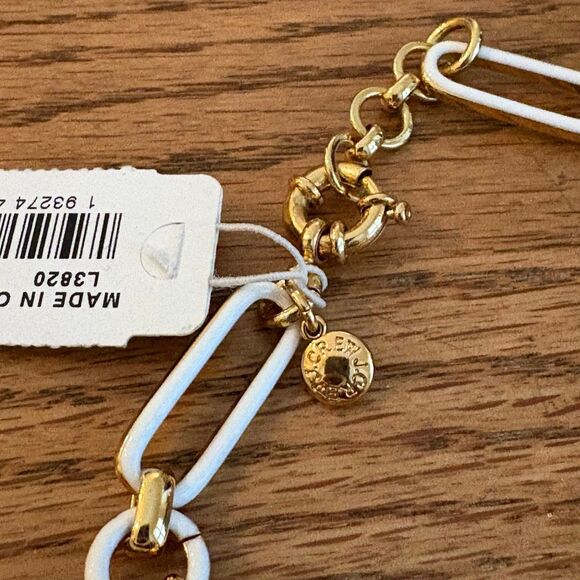 J. Crew | Enamel Link Bracelet | White | 7” to 8” Adjustable - Picture 2 of 4